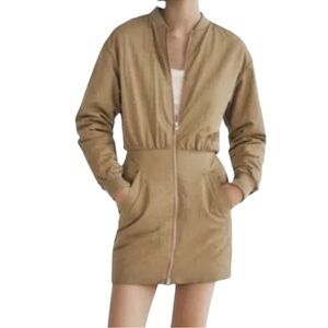 Zara Quilted Bomber Effect Mini Dress